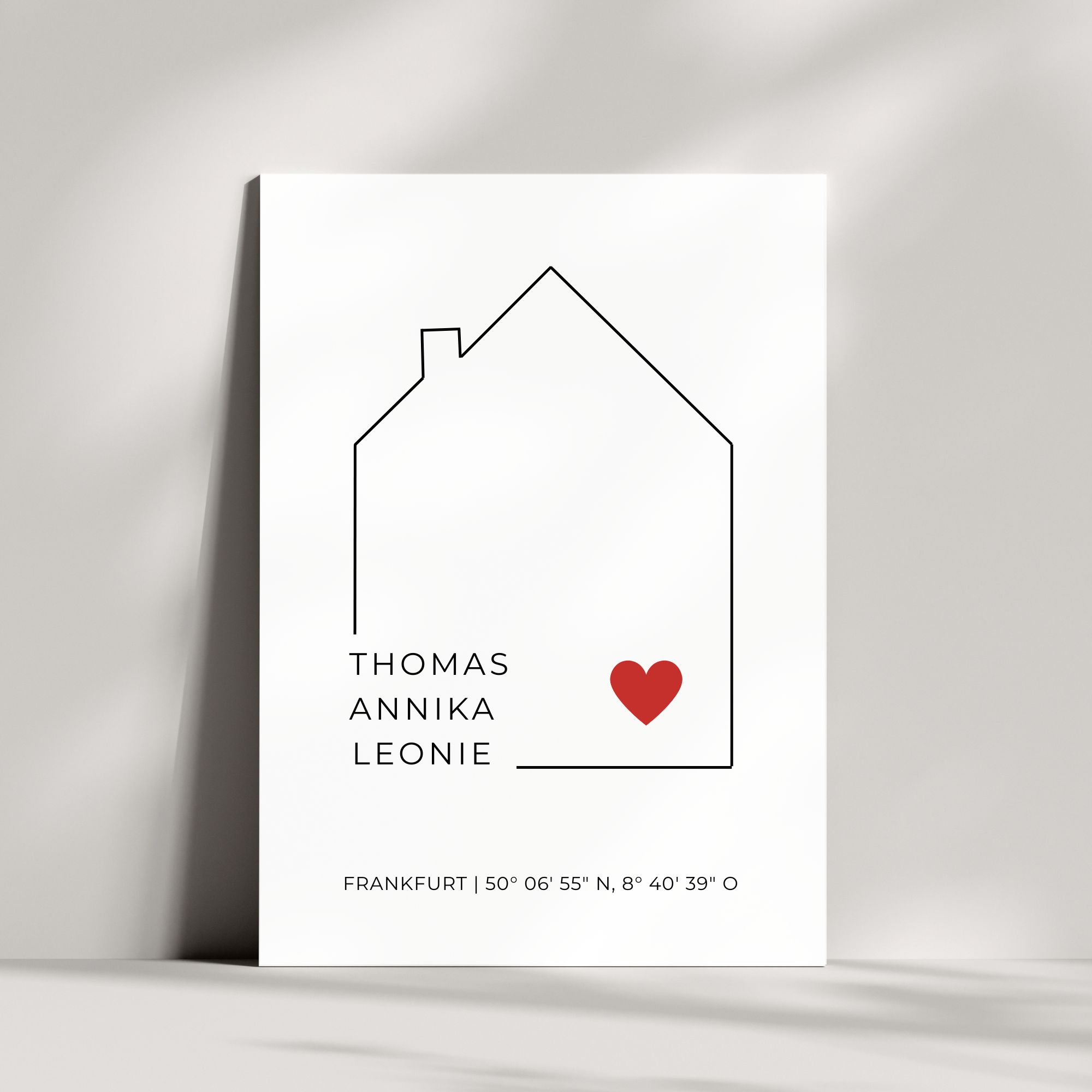 Personalisierte Karte zum Hauskauf | mit Koordinaten