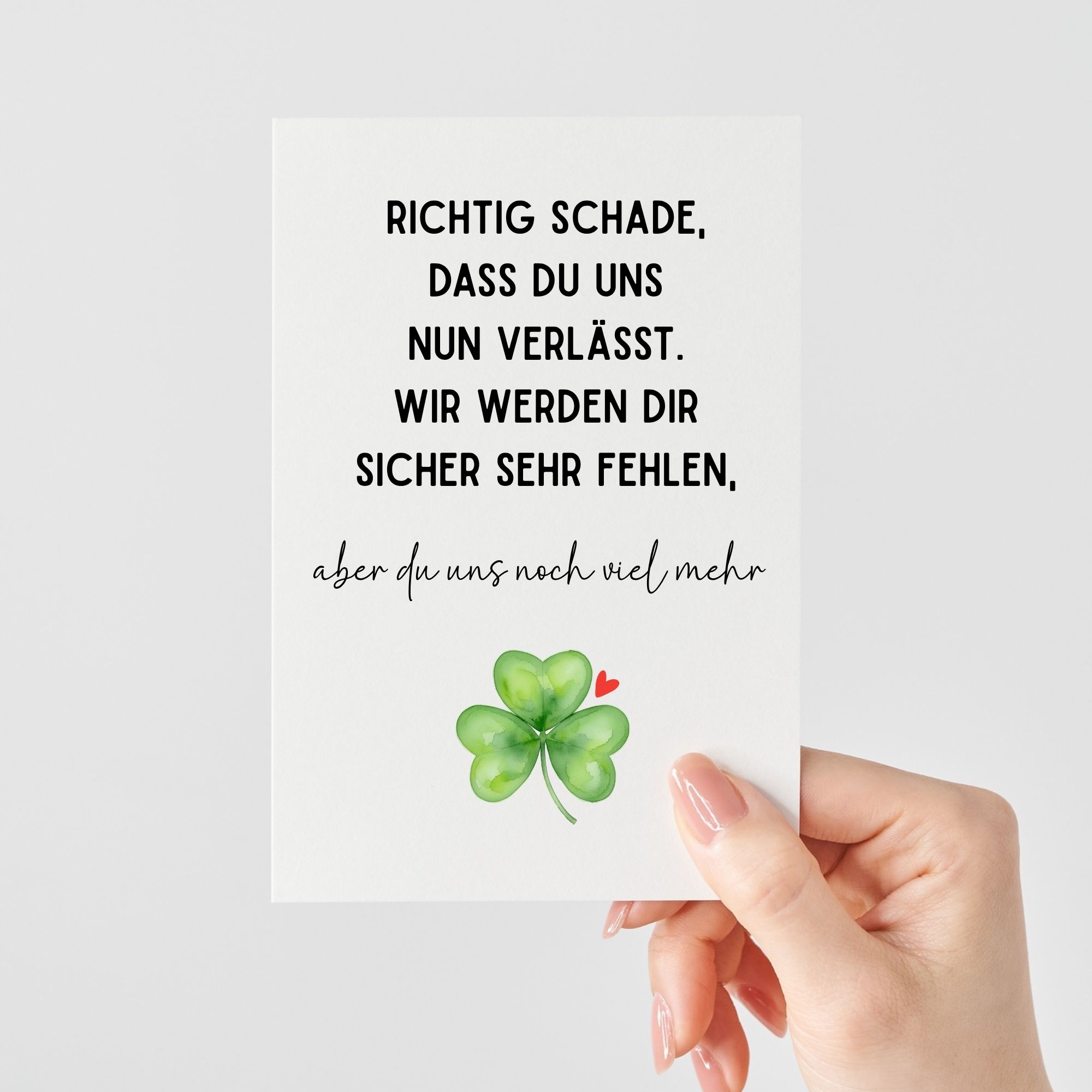 Lustige Abschiedskarte Geschenk für Kollegen | Richtig schade, dass du gehst