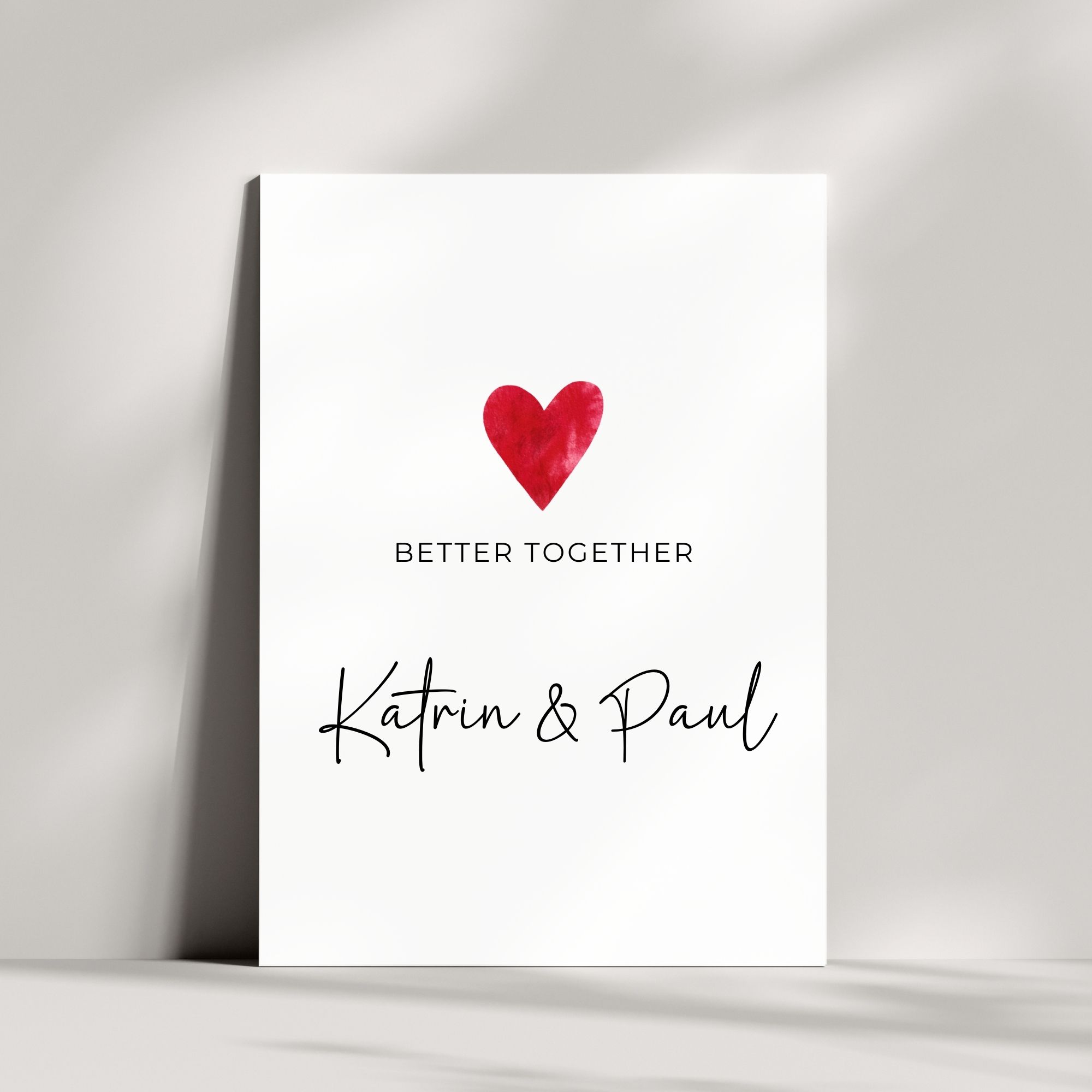 Personalisierte Hochzeitskarte | Better together