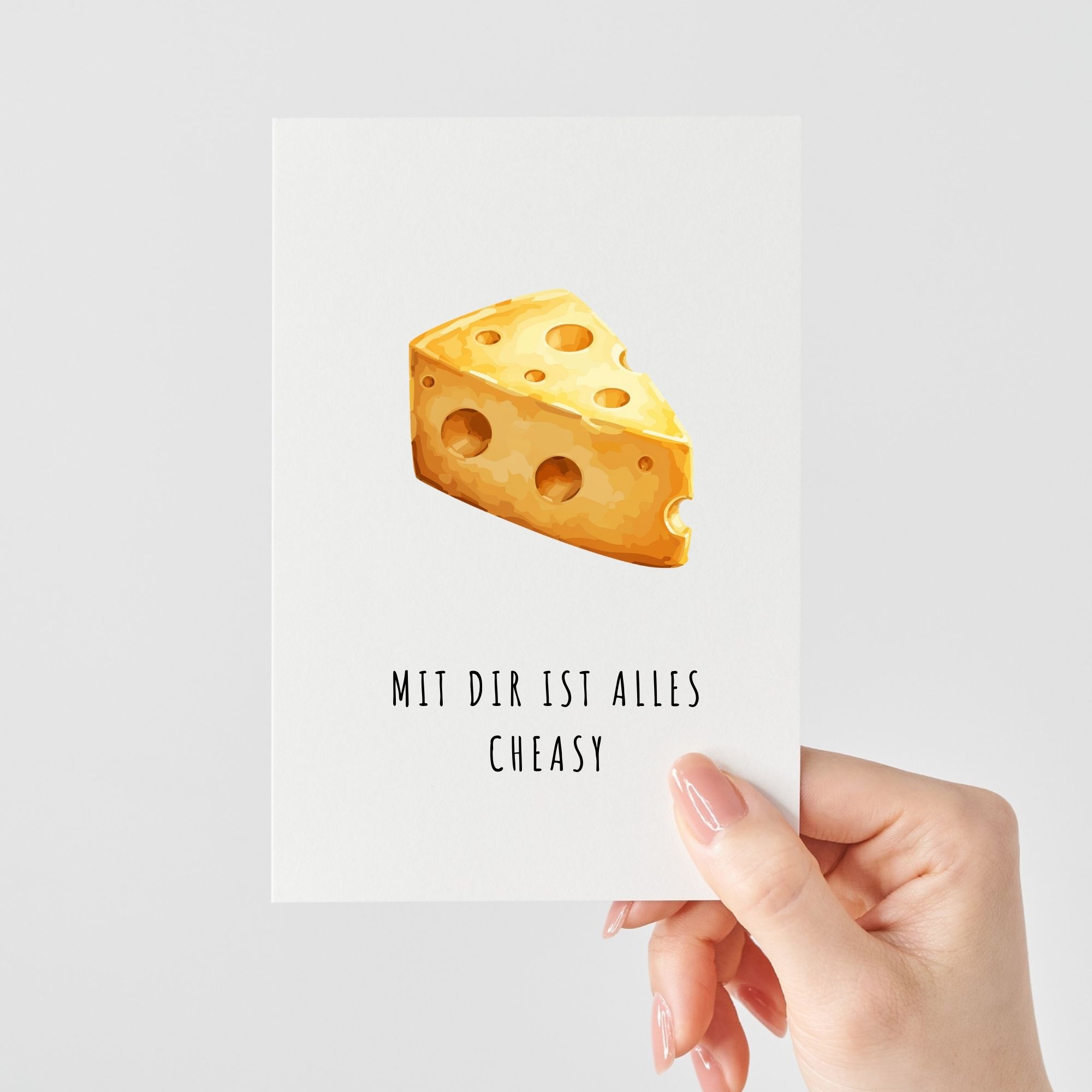 Lustige Karte mit Käse Wortspiel | Mit dir ist alles cheasy 🧀