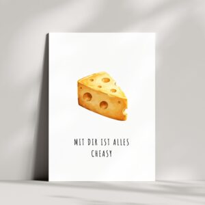 Lustige Karte mit Käse Wortspiel | Mit dir ist alles cheasy 🧀