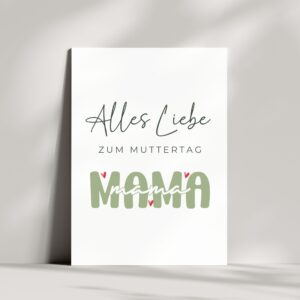 Karte zum Muttertag | Grün
