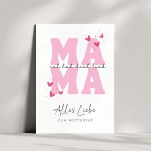 Karte zum Muttertag | Rosa