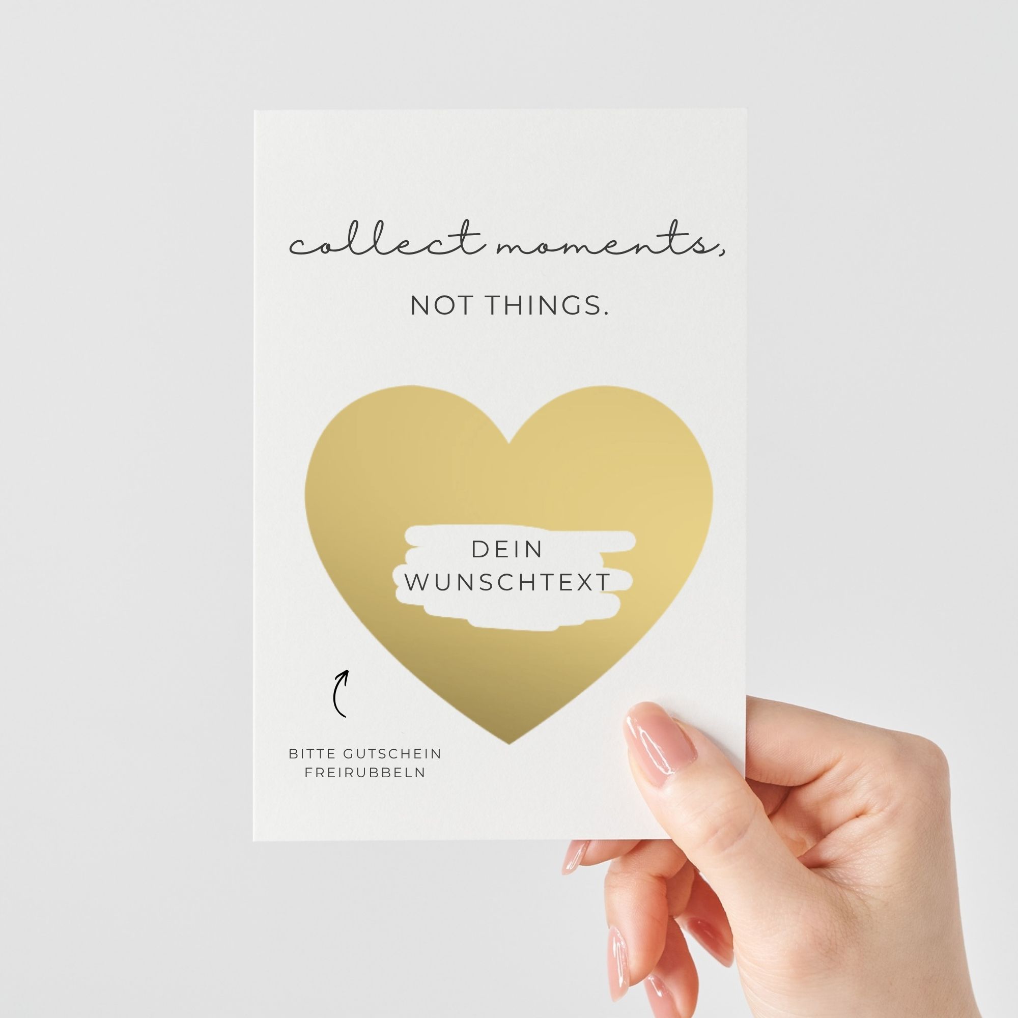 Personalisierte Gutschein Rubbelkarte Herz | Gold