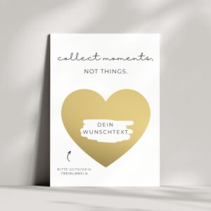 Personalisierte Gutschein Rubbelkarte Herz | Gold