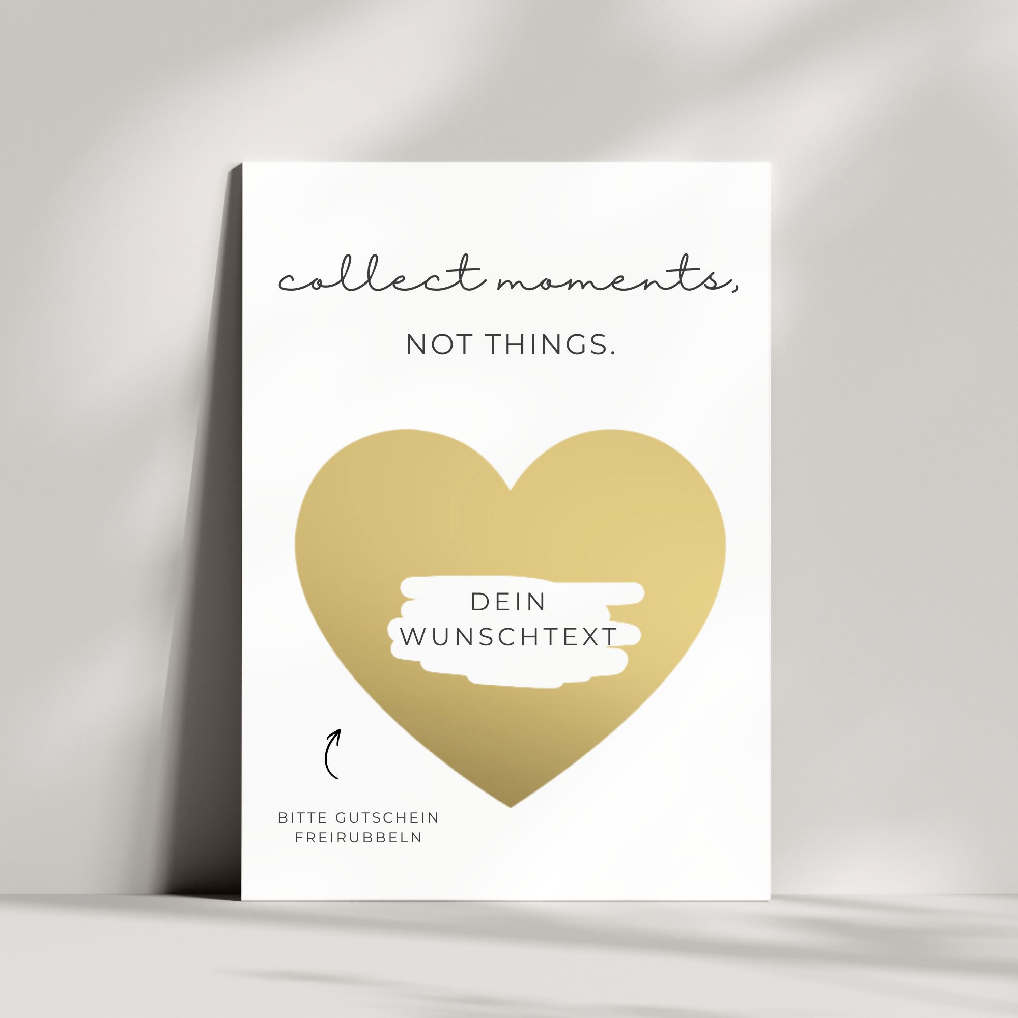 Personalisierte Gutschein Rubbelkarte Herz | Gold