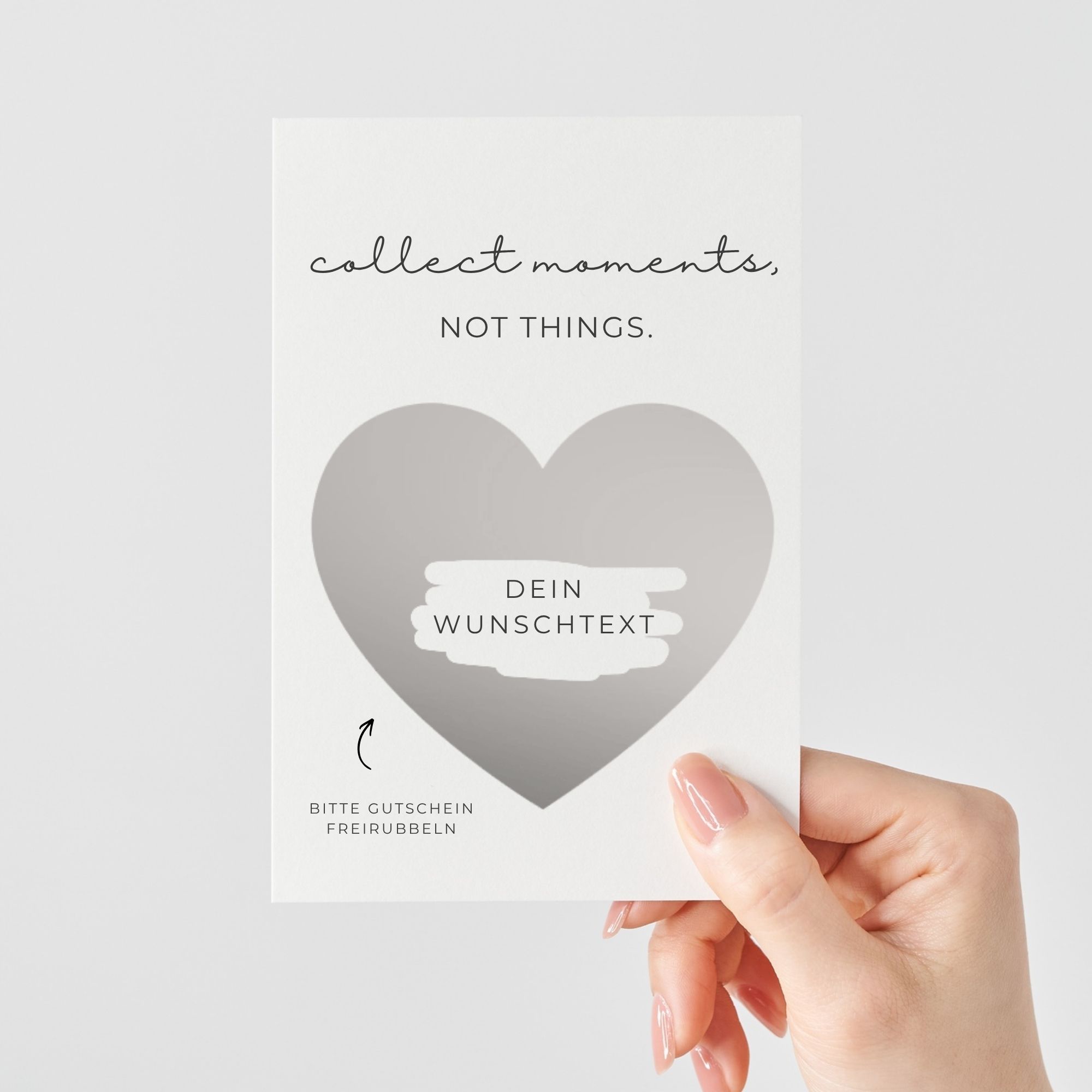 Personalisierte Gutschein Rubbelkarte Herz | Silber