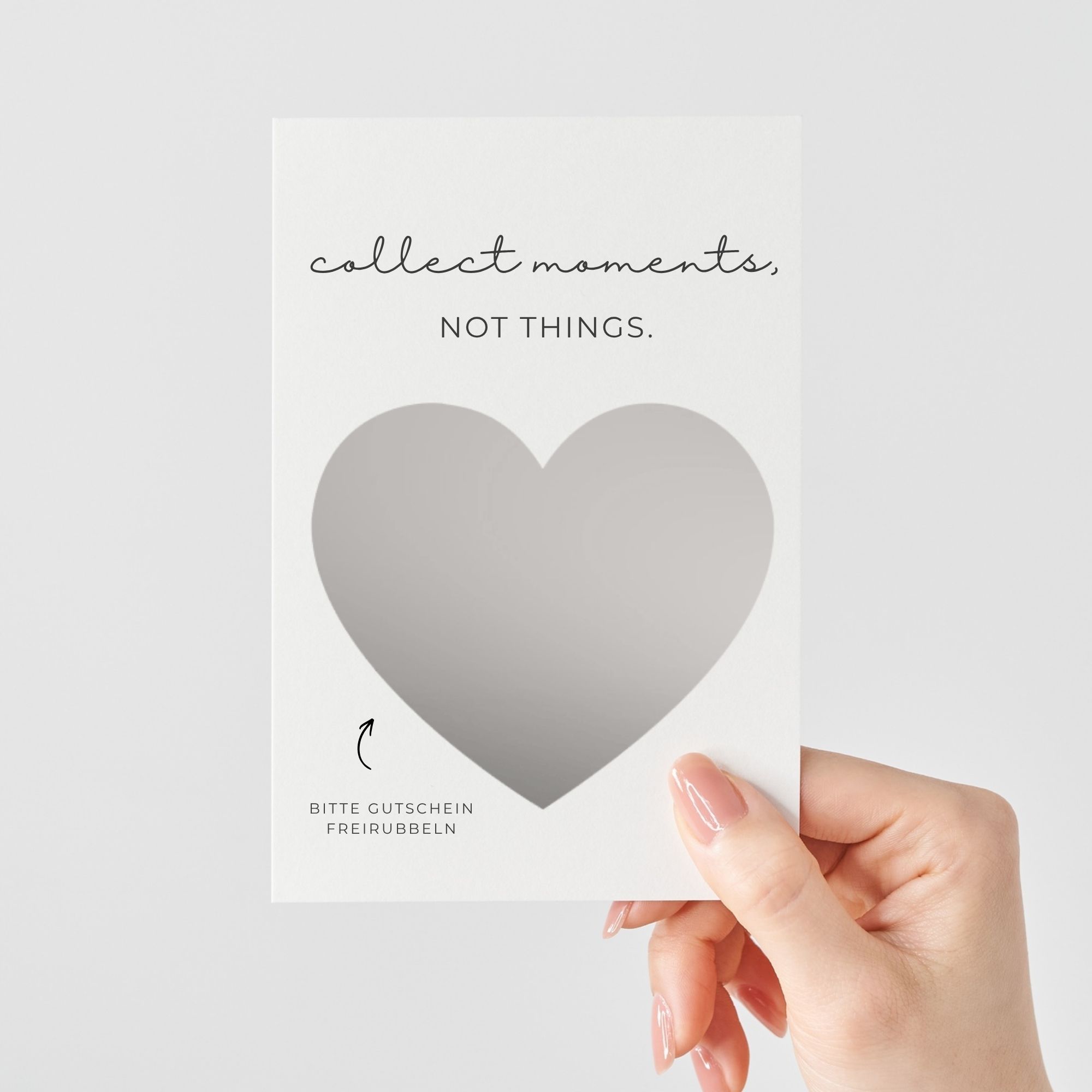 Personalisierte Gutschein Rubbelkarte Herz | Silber