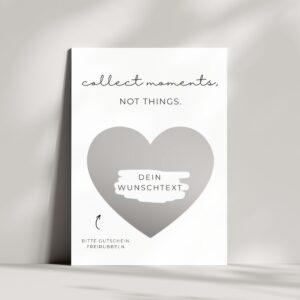 Personalisierte Gutschein Rubbelkarte Herz | Silber