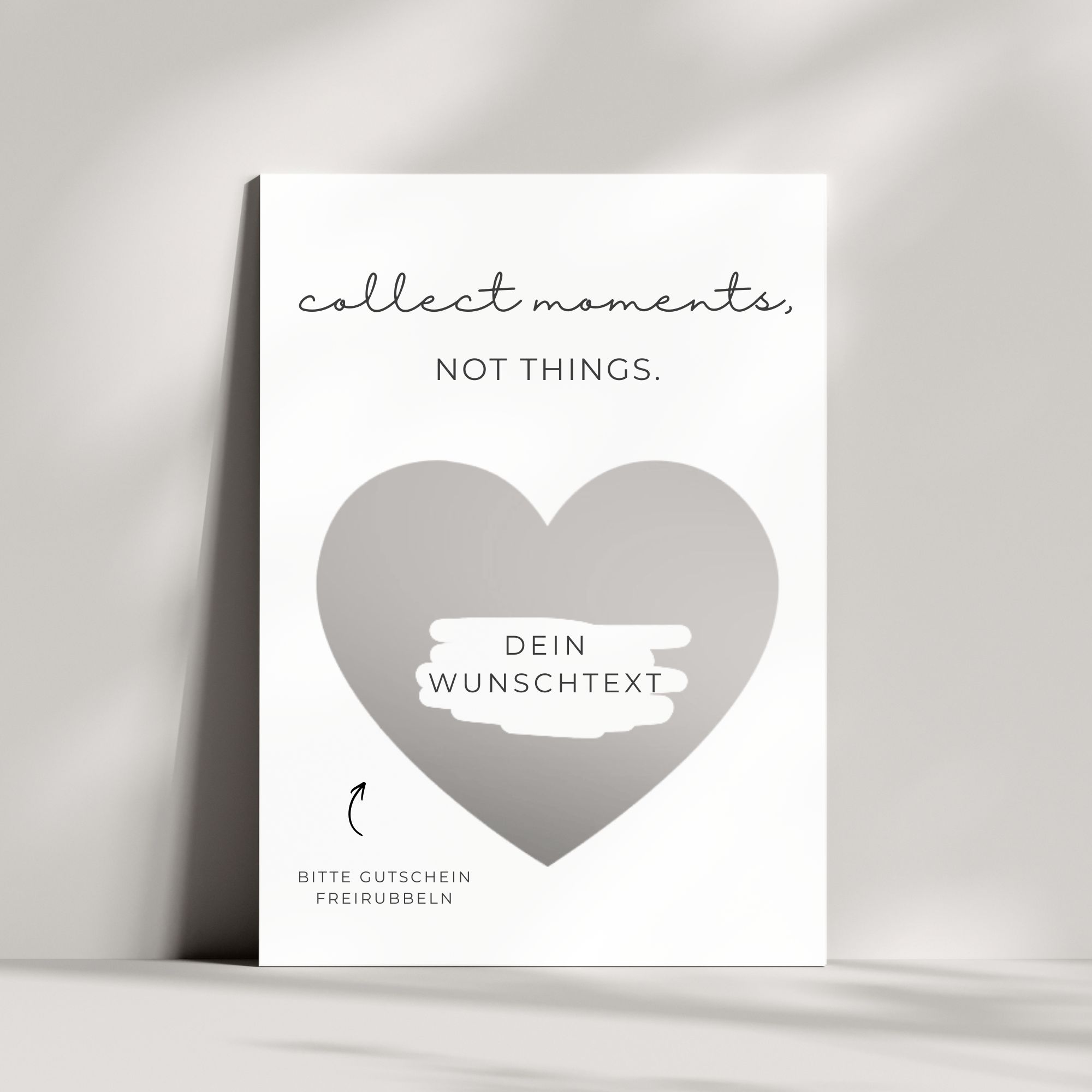 Personalisierte Gutschein Rubbelkarte Herz | Silber