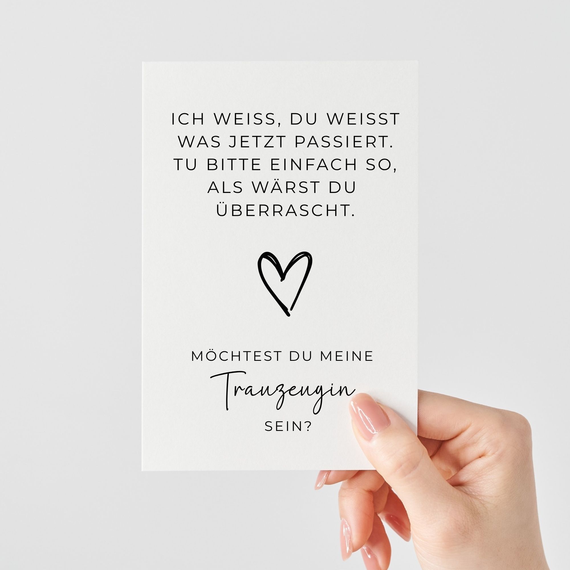 Lustige "Möchtest du meine Trauzeugin sein"-Frage Karte