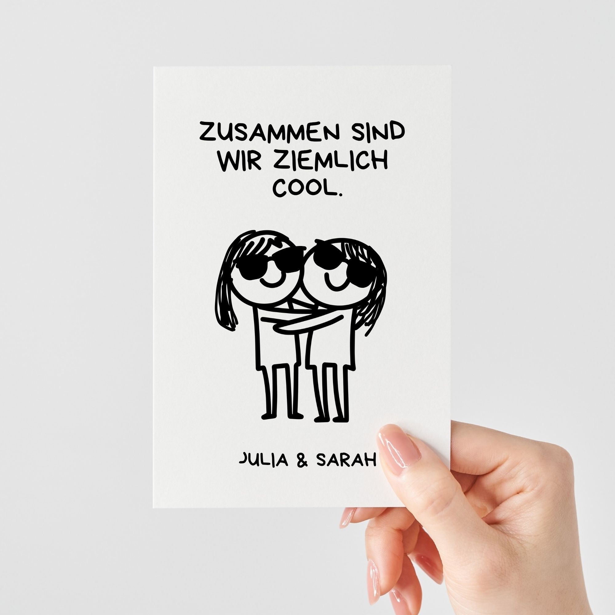 Personalisierte Freundschaftskarte für Beste Freundin | Zusammen sind wir ziemlich cool
