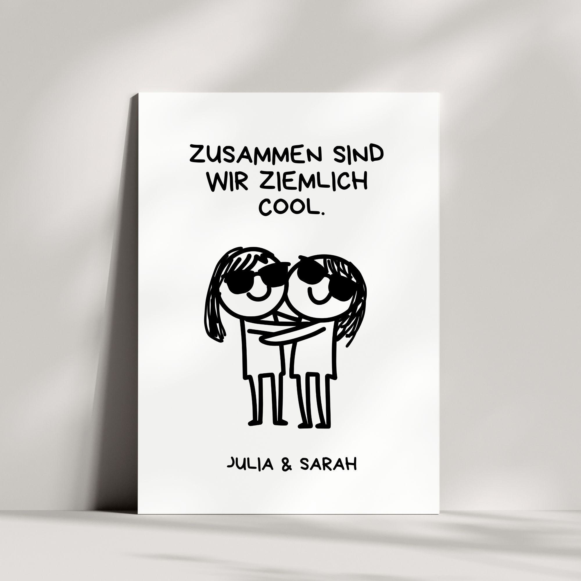 Personalisierte Freundschaftskarte für Beste Freundin | Zusammen sind wir ziemlich cool
