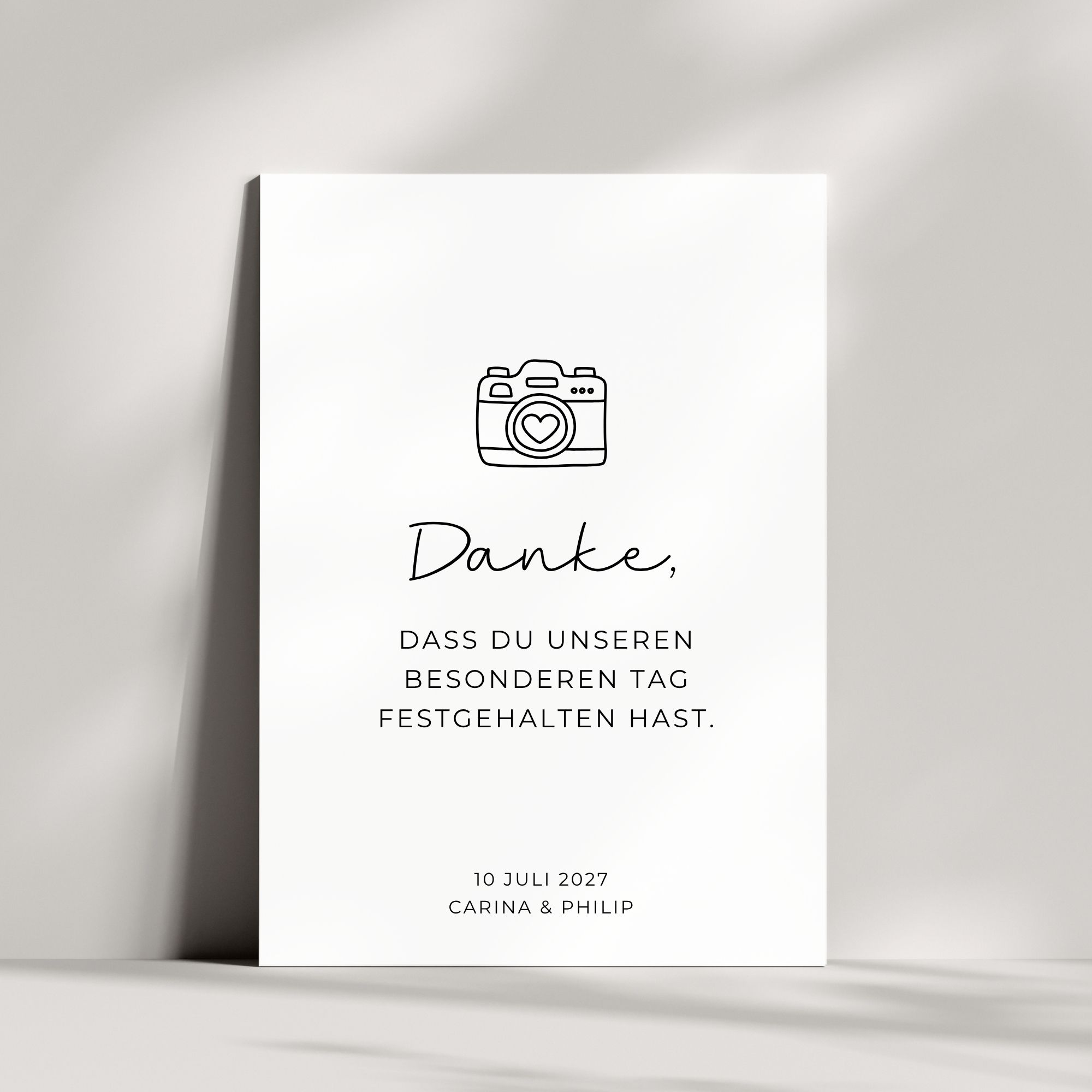Dankeskarte für den Fotografen
