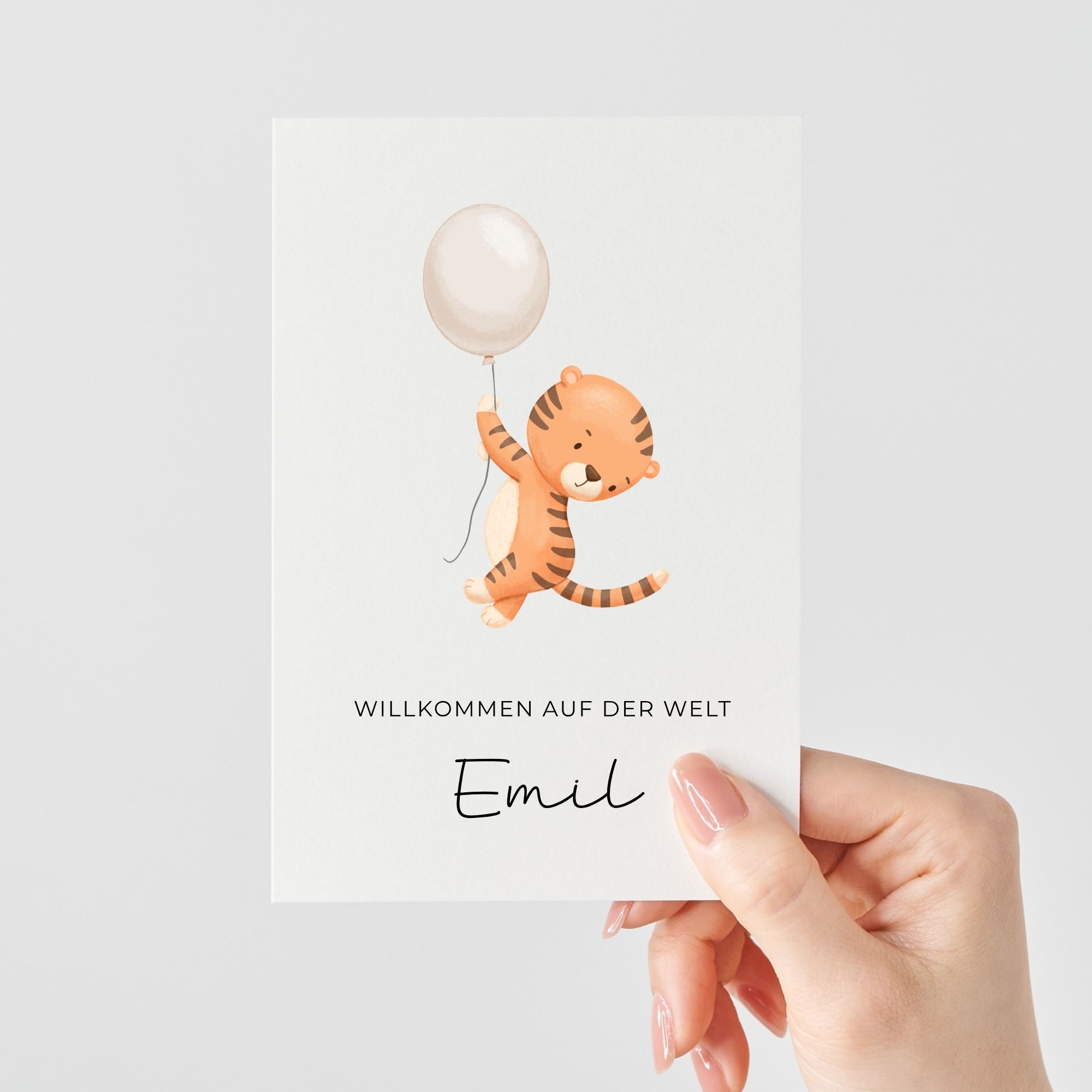 Babykarte Willkommen auf der Welt | Tiger