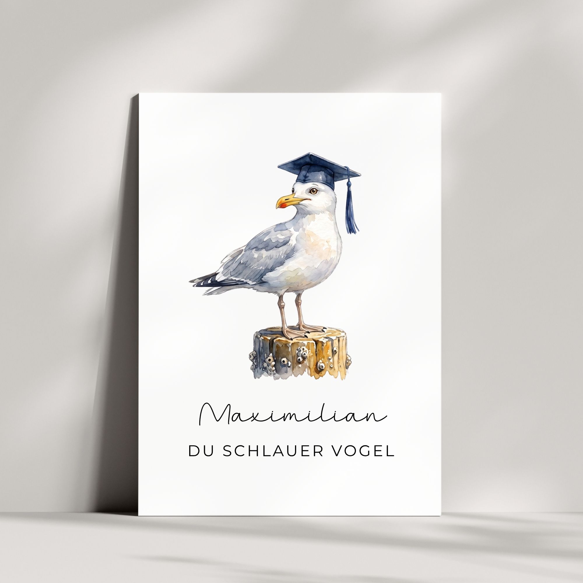 Lustige Glückwunschkarte Personalisiert mit Wunschnamen | Du schlauer Vogel